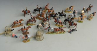 Twenty-six Britains and similar metal model cavalry soldiers.
