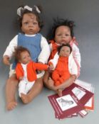 Four Ashton Drake Galleries dolls Tiny Miracle Jasmine, Tiny Miracle Infant Jasmine, Jasmine at