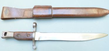 Canadian M1905 pattern knife bayonet with stepped muzzle ring for the Ross rifle, L999 stamped to