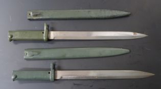 Two German Ersatz all steel bayonets, one stamped 4324 to crosspiece, blade lengths 31cm and 30cm,