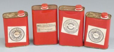 Four metal gunpowder canisters comprising three Curtis & Harvey No.2 and No.6 and one Wano TS2