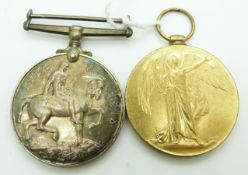 British Army WWI medals comprising War Medal and Victory Medal named to 098844 Cpl H F King, Army