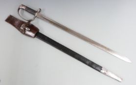 British 1879 pattern Artillery sawback bayonet with some clear stamps to ricasso and blade, 66cm