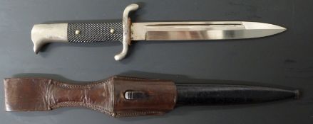 German Fireman's short pattern dress bayonet with blank pommel, S shaped quillon, Alex Coppell