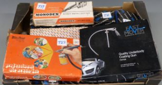 A quantity of panel beating/spraying tools many by Sykes Pikavant in boxes