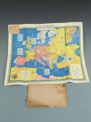 WWII map of Europe and the Mediterranean with Far East inset, showing naval bases etc at the start