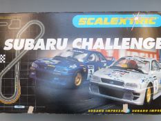 Scalextric Subaru Challenge model motor racing set C1040, in original box.