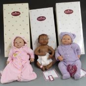 Three Ashton-Drake Galleries So Truly Real vinyl dolls Kyra, ... And Angels Danced and Lullaby For