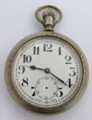 London Transport Executive, railway interest keyless winding open faced pocket watch with subsidiary