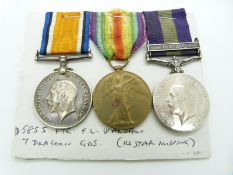 British Army WWI medals comprising War Medal and Victory Medal named to 5585 Pte F L Waldron, 7th
