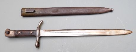 Finnish 1927 pattern Mosin Nagent bayonet, Hackman & Co to ricasso, 30cm fullered blade, with