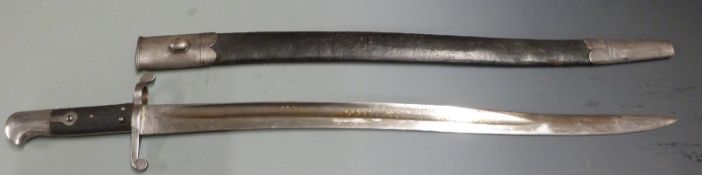 British 1856/58 pattern sword bayonet with some clear stamps, 58cm fullered yataghan blade, with