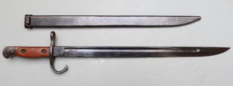Japanese Arisaka 1897 type 30 pattern bayonet with clear stamp to ricasso, 40cm fullered blade and