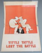 'Tittle Tattle Lost The Battle' WWII laminated poster