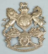 Victorian British Army helmet plate for the 2nd Cumberland Artillery Volunteers