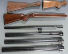 Four sets shotgun barrels including Classic Model 101 Trap, AYA Yeoman, Remington etc together