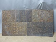 Eight carved wood foliate panels in the Arts and Crafts style, possibly architectural room