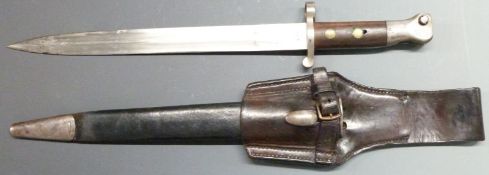 British 1888 pattern bayonet, Mk1 second type, with some clear stamps to ricasso, 30cm blade, with