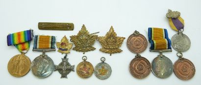 British and Imperial Forces WWI family group of medals comprising War Medal and Victory Medal