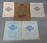 Cotton motorcycle brochures comprising circa 1925 brochure including race wins and fold out