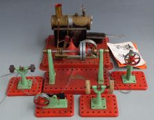 Mamod SE.2a stationary live steam engine in original box, with five accessories including hammer,