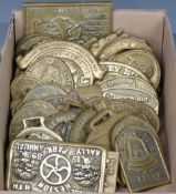 Approximately 45 brass steam rally plaques, most circa 1990's including Stroud, Welland, Bamford