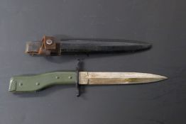 German WWI crankhandle trench knife bayonet by Demag of Duisberg stamped Gesetzlich Geschutzt with