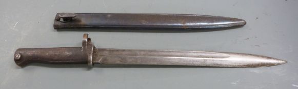German 88/98 pattern Ersatz all steel bayonet stamped 8825 to crosspiece, with 30cm fullered blade