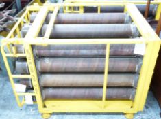 Military transportation crate of 4.5 inch Mk8 gun shell storage tubes. Consigned by a Royal Navy