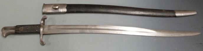 British 1856/58 pattern sword bayonet with some clear stamps, 58cm fullered yataghan blade, with