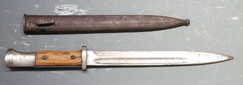 German 84/98 pattern bayonet with flashguard, no cleaning hole, S/1769/1998 to ricasso, 25cm