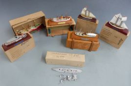 Seven Laguna 1:400 scale and similar model ships, all in original boxes/ crates.