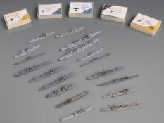 Eighteen Neptun and similar dicast model waterline ships including Suepard, La Fantasque etc,