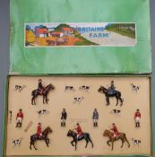Britains Farm Hunting Series The Meet lead model figure set comprising three mounted and two