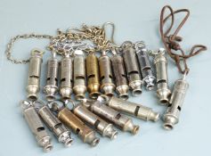 Seventeen Police interest whistles including Leeds Police, Acme City, Hudson Metropolitan, EMCA City