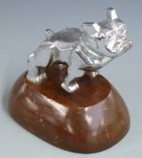 Mack trucks Art Deco style bulldog mascot, on wooden base, overall height 15cm