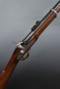 Deane & Son Enfield pattern percussion hammer action rifle with lock engraved 'Deane & Son 30 King