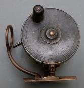 Malloch/Malloch's patent alloy and brass sidecasting fishing reel, diameter 8.5cm