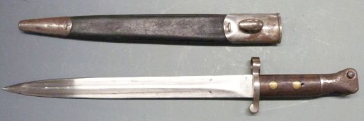 British 1888 pattern Mk1 second type bayonet, some clear stamps to ricasso, 30cm blade, with