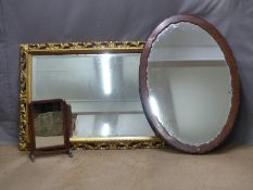 Two large mirrors and one small dressing table mirror, largest 133 x 79cm