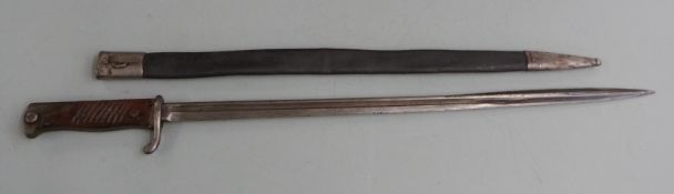 German 1898 pattern original bayonet for the Mauser rifle, stamped B 20.R 4.25 to guard and B20 R