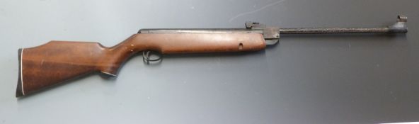 Webley Vulcan .22 air rifle with semi-pistol grip, raised cheek piece to the stock and adjustable
