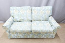 A two seater sofa with Liberty style print, W158cm