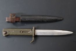 German Ersatz trench knife bayonet with pressed steel hilt and a short upswept quillon, 14cm