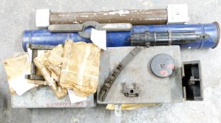 Quantity of military instructional and spare parts including 4.5 inch Mk8 gun extractor blocks,