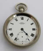 Great Western Railway Kays keyless winding open faced pocket watch with subsidiary seconds dial,