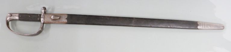 British 1879 pattern Artillery saw-back bayonet with clear stamp to ricasso, 61cm fullered saw-
