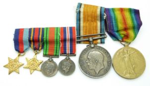 British Army WWI medals comprising the War Medal and Victory Medal named to 34020 Pte M