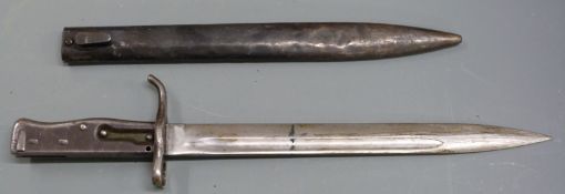 German 88/98 pattern Ersatz all steel knife bayonet with pressed steel hilt and upswept quillon,