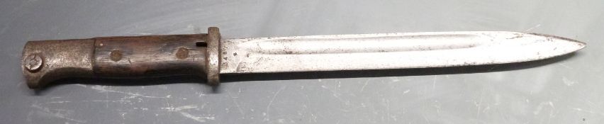 German 84/98 pattern bayonet with flashguard, 3487 ASW to ricasso and 25cm fullered blade